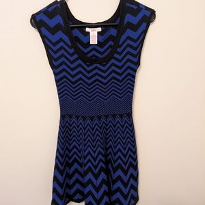 Candie's Blue and Black Chevron Dress
